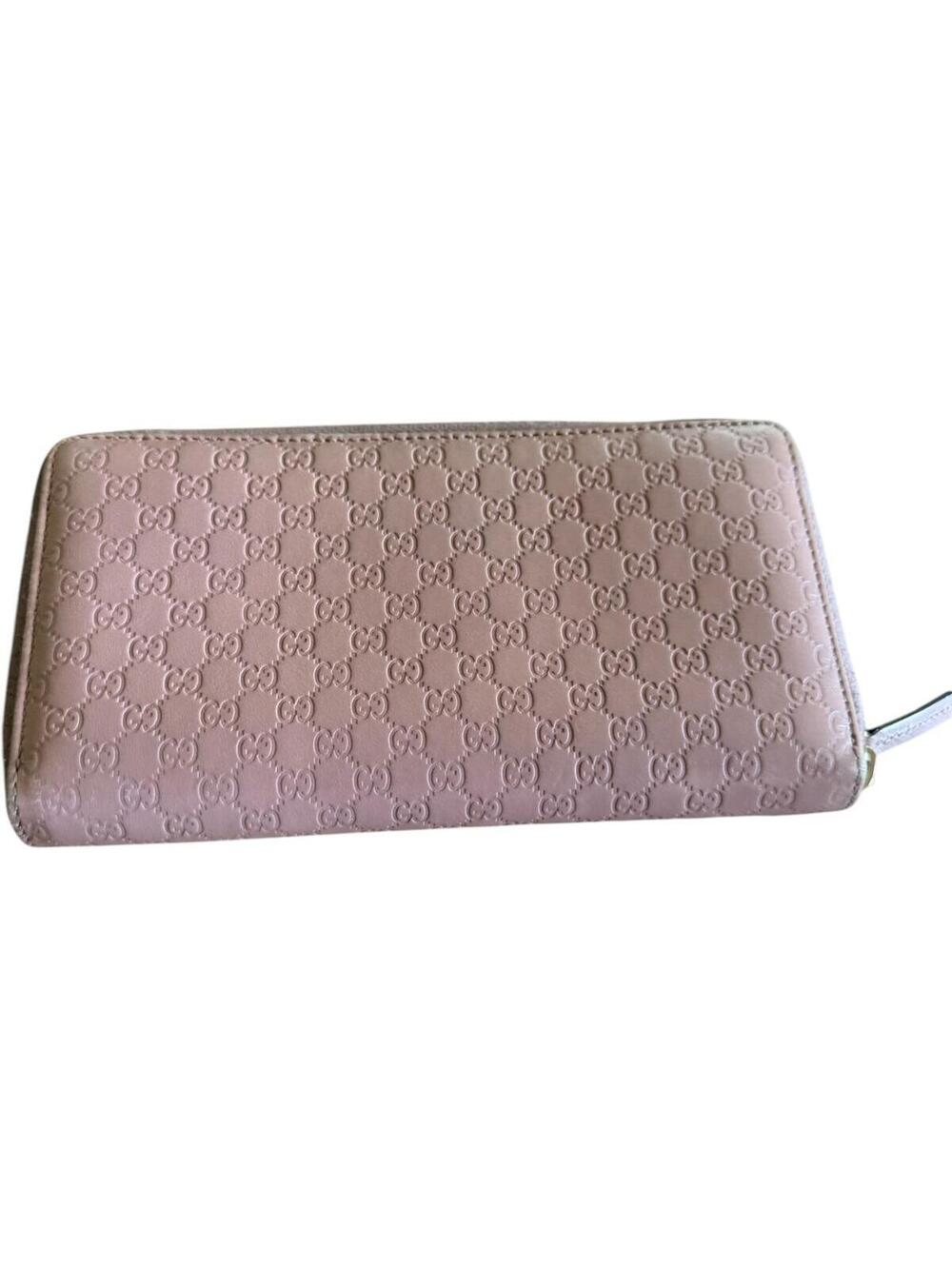 Gucci Pink Microguccissima Bow Wallet Embossed Leather Zip-Around - Picture 5 of 13